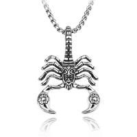 Zinc Alloy Sweater Chain Necklace, with stainless steel chain, Scorpion, plated, Unisex Approx 23.62 Inch 