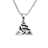 Zinc Alloy Sweater Chain Necklace, with Stainless Steel, Triangle, plated, for man & hollow Approx 23.62 Inch 