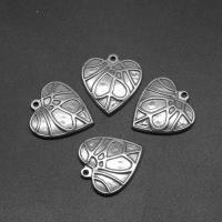 Stainless Steel Heart Pendants, die-casting, DIY, silver color, 27*25*3mm Approx 1mm 