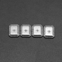 Stainless Steel Jewelry Cabochon, Square, die-casting, DIY, silver color, 15*12*2mm 