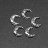 Stainless Steel Jewelry Cabochon, Moon, die-casting, DIY, silver color, 12*10*2mm 