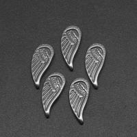 Stainless Steel Jewelry Cabochon, Wing Shape, die-casting, DIY, silver color, 18*7*2mm 