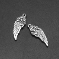 Stainless Steel Wing Shape Pendant, die-casting, DIY, silver color, 32*12*3mm Approx 1mm 