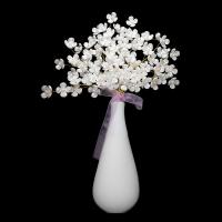 Artificial Flower Home Decoration, Porcelain, with pearl & Plastic & Brass, Vase, for home and office, white, 410*260*100*220*100mm   120*120*200mm 