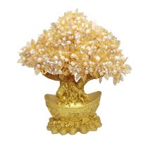Harz Reiche Baumdekoration, mit Perlen & Messing, für Zuhause und Büro, goldfarben, 355*300*100mm  240*140*300mm, verkauft von PC