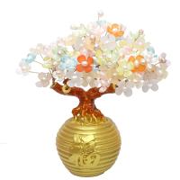 résine Décoration riche d’arbre, avec perle & plastique & laiton, fleur, pour la maison et le bureau, multicolore, 240*210*120mm  240*140*300mm, Vendu par PC