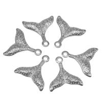 Stainless Steel Pendants, Mermaid tail, die-casting, DIY, silver color, 25*25*3mm 