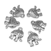 Stainless Steel Animal Pendants, Elephant, die-casting, DIY, silver color, 17*14*5mm 