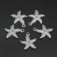 Stainless Steel Pendants, Starfish, die-casting, DIY, silver color, 23*19*3mm 