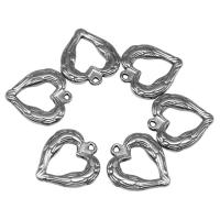 Stainless Steel Heart Pendants, die-casting, DIY, silver color, 20*22mm 