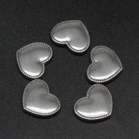 Stainless Steel Jewelry Cabochon, Heart, die-casting, DIY, silver color, 11*14*3mm 
