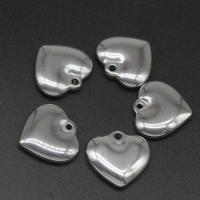 Stainless Steel Heart Pendants, die-casting, DIY, silver color, 18*20*2mm 