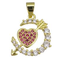 Cubic Zirconia Micro Pave Brass Pendant, plated, fashion jewelry & DIY & for woman & with cubic zirconia Approx 3.5mm 