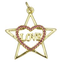 Cubic Zirconia Micro Pave Brass Pendant, Star, plated, fashion jewelry & DIY & for woman & with cubic zirconia Approx 3mm 