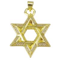 Cubic Zirconia Micro Pave Brass Pendant, Star, plated, fashion jewelry & DIY & for woman & with cubic zirconia Approx 3.5mm 