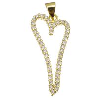 Cubic Zirconia Micro Pave Brass Pendant, Heart, plated, fashion jewelry & DIY & for woman & with cubic zirconia Approx 3.5mm 