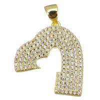 Cubic Zirconia Micro Pave Brass Pendant, plated, fashion jewelry & DIY & for woman & with cubic zirconia, golden Approx 3.5mm 