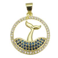 Cubic Zirconia Micro Pave Brass Pendant, Round, plated, fashion jewelry & DIY & for woman & with cubic zirconia Approx 3.5mm 