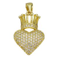 Cubic Zirconia Micro Pave Brass Pendant, plated, fashion jewelry & DIY & for woman & with cubic zirconia, golden Approx 3.5mm 