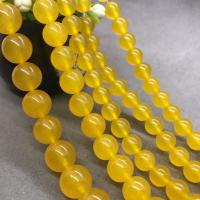 Marble Beads, Dyed Marble, Round, polished yellow Approx 15 Inch 