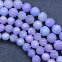 persische Jade Perle, rund, poliert, verschiedene Größen vorhanden, violett, Länge:ca. 15 ZollInch, verkauft von Strang
