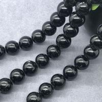 Natural Tourmaline Beads, Round, polished black Approx 15 Inch 