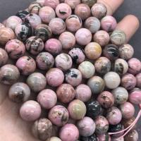 Rhodonit Perlen, Rhodonitis, rund, poliert, verschiedene Größen vorhanden, Länge:ca. 15 ZollInch, verkauft von Strang