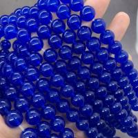 Blue Chalcedony Bead, Round, polished sapphire Approx 15 Inch 
