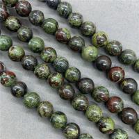 Drachenblut-Jaspis Perlen, Dragon+Blut+Stein, rund, poliert, verschiedene Größen vorhanden, Länge:ca. 15 ZollInch, verkauft von Strang