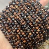 Tiger Eye Beads, Square, polished, faceted, 6mm 