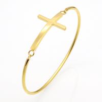 Stainless Steel Bangle, Cross, plated, fashion jewelry & for woman 2mm, Inner Approx 58mm 