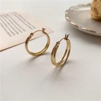 Zinc Alloy Hoop Earring, plated, fashion jewelry & for woman, golden 