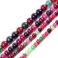 Gefärbte Achat Perlen, Turmalin, rund, DIY & verschiedene Größen vorhanden, Länge:ca. 39 cm, verkauft von Strang