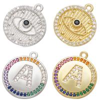 Cubic Zirconia Micro Pave Brass Pendant, plated & micro pave cubic zirconia 