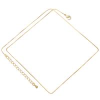 Brass Necklace, with 1.77 inch extender chain, plated 470mm 