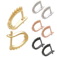 Brass Huggie Hoop Earring, plated, micro pave cubic zirconia 