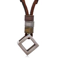 Zinc Alloy Necklace, with PU Leather, fashion jewelry & Unisex 82-85cmuff0c0.4cm 