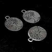 Stainless Steel Pendants, Round, plated & DIY, metallic color plated, 19*16*1mm 