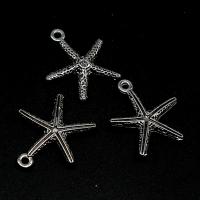 Stainless Steel Pendants, Starfish, plated & DIY, metallic color plated, 20*28*2mm 