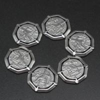 Stainless Steel Jewelry Cabochon, Round, die-casting, DIY, silver color, 19*19*2mm 