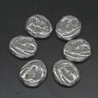 Stainless Steel Jewelry Cabochon, Ellipse, die-casting, DIY, silver color, 15*14*4mm 