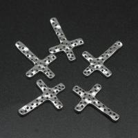 Stainless Steel Cross Pendants, die-casting, DIY, silver color, 26*18*2mm 