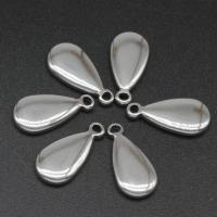 Stainless Steel Pendants, Teardrop, die-casting, DIY, silver color, 18*9*3mm 