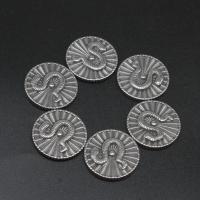Stainless Steel Jewelry Cabochon, Round, die-casting, DIY, silver color, 22*22*3mm 