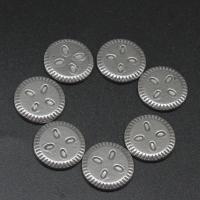 Stainless Steel Jewelry Cabochon, Round, die-casting, DIY, silver color, 15*15*2mm 