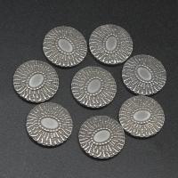 Stainless Steel Cabochon Setting, Round, die-casting, DIY, silver color, 15*15*3mm 