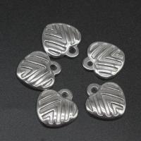 Stainless Steel Heart Pendants, die-casting, DIY, silver color, 17*16*3mm 