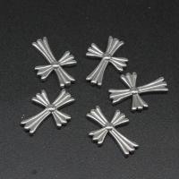 Stainless Steel Jewelry Cabochon, Cross, die-casting, DIY, silver color, 25*13*2mm 