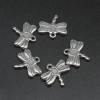 Stainless Steel Pendant Setting, Dragonfly, die-casting, DIY, silver color, 16*17*2mm 