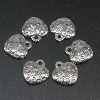 Stainless Steel Heart Pendants, die-casting, DIY, silver color, 17*16*3mm 